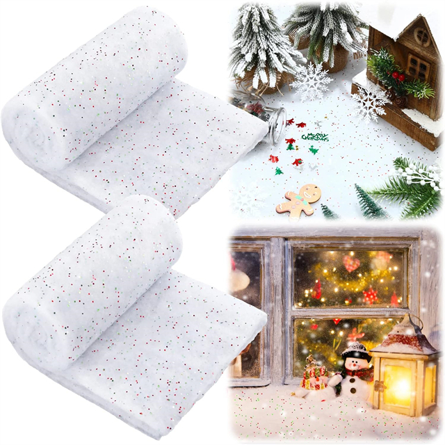 Faux Snow Olget Roll для домашнего и вечеринки в помещении для украшения блеск версии