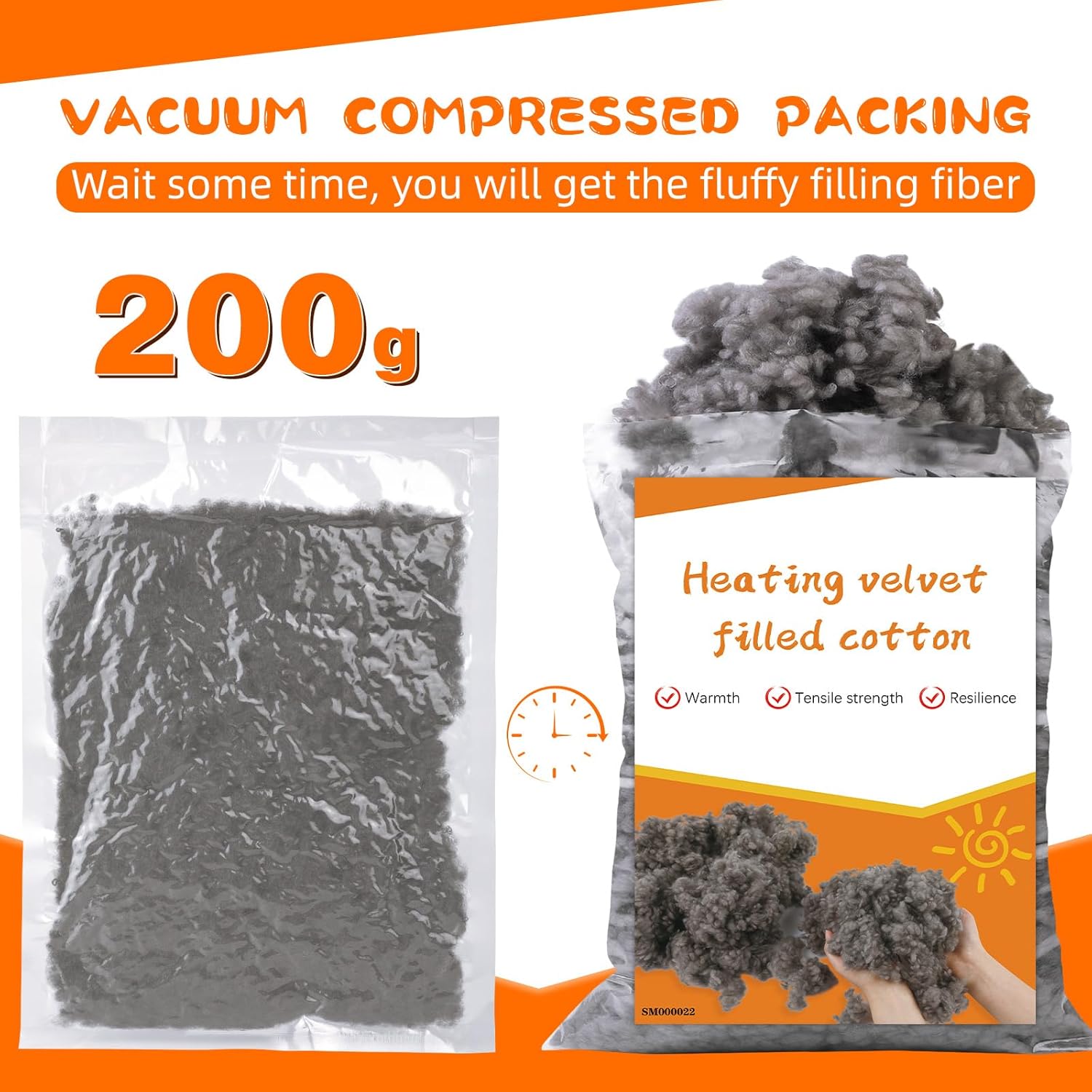 Наполнитель из полиэстера премиум-класса серого цвета для поделок и мягких игрушек, высокоэластичный.